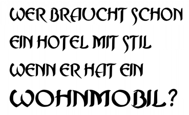 Aufkleber Wer braucht schon ein Hotel mit Stil / Wohnmobil